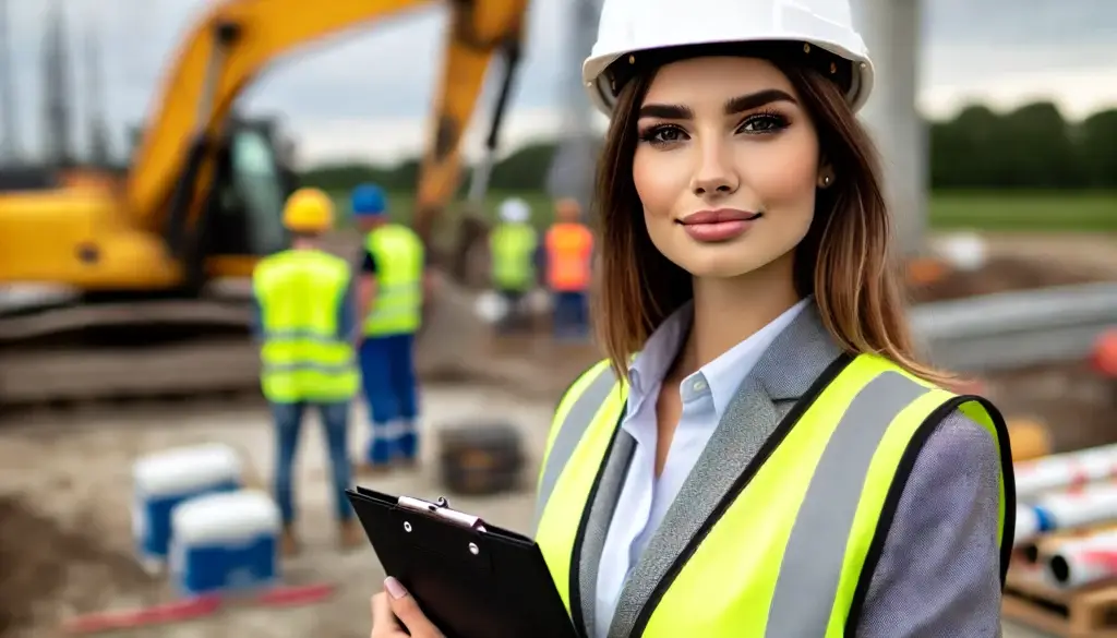 construction companies, woman in construction site, employee time app